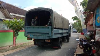 Satuan Tugas TMMD 110 Bojonegoro Kembali Ke Pangkalan Gunakan Truk